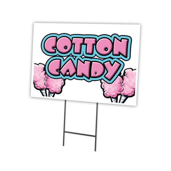 Cotton Candy Yard Sign & Stake outdoor plastic coroplast window, C-1824 Cotton Candy